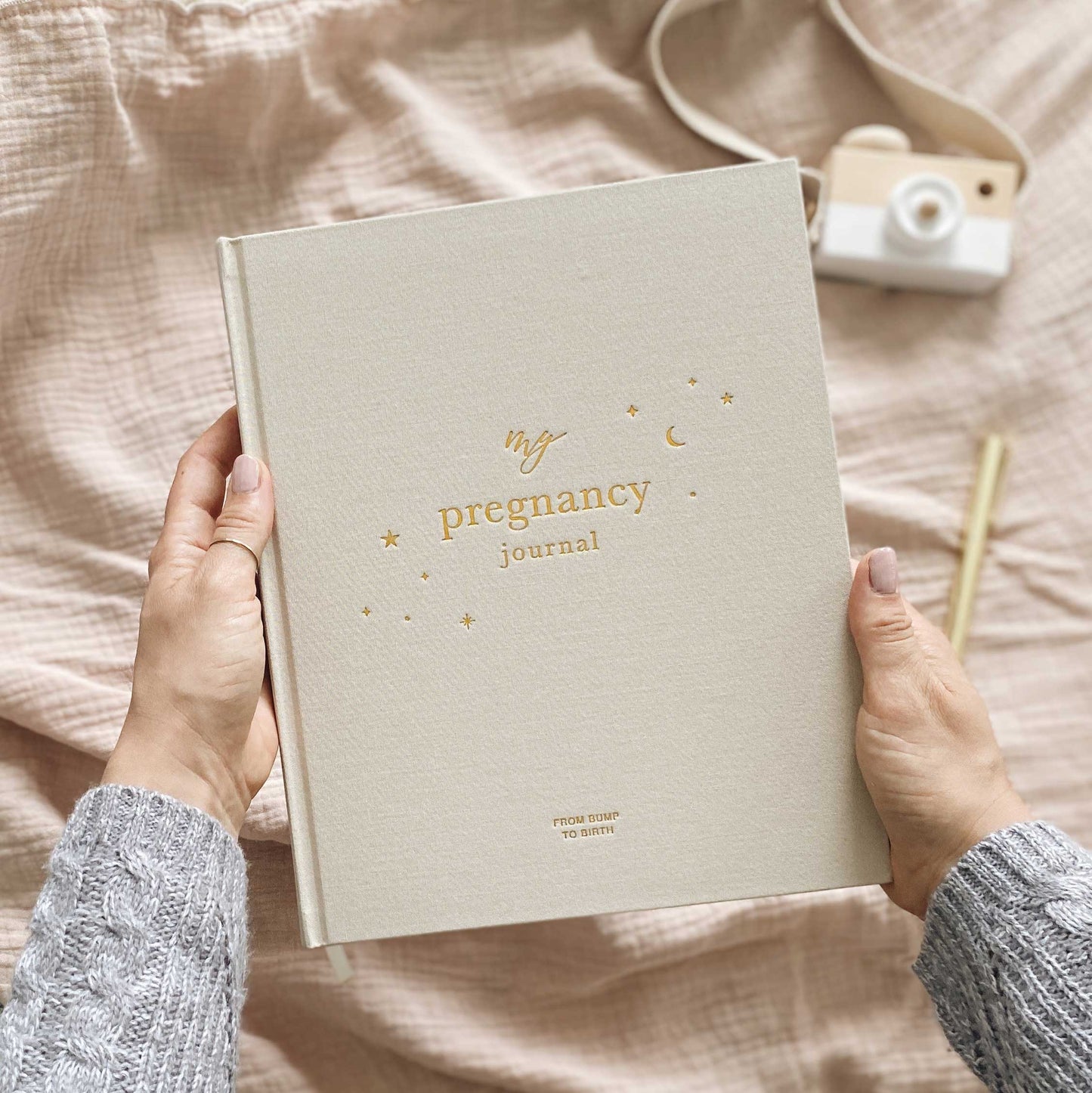 Blush & Gold pregnancy journal - Pearl and gold foil